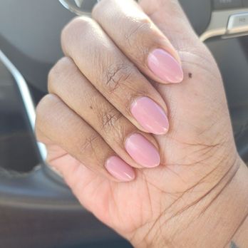 France Nails & Spa - They did great changing my shape from the natural shape (see red nail pic) to this pointed almond shape!! - Nail Salons Near Me - Edina, Minnesota
