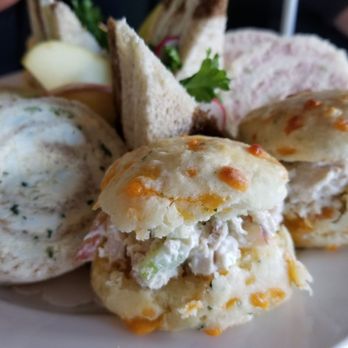 White Heather Tea Room - Tea sandwiches featuring my favourite the chicken salad on a cheese scone. - Tea Rooms Near Me - Victoria, British Columbia White Heather Tea Room - Tea sandwiches featuring my favourite the chicken salad on a cheese scone. - Tea Rooms Near Me - Victoria, British Columbia