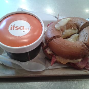 Itsa Bagel - Pumpernickle bagel with pepperoni - Bagels Near Me - Dun Laoghaire, D
