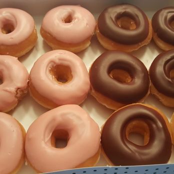 Krispy Kreme - Strawberry and Chocolate glazed - Donuts Near Me - East Rutherford, New Jersey