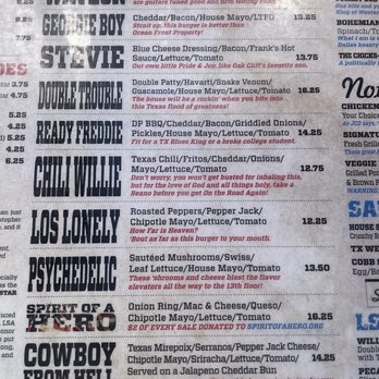 LSA Burger - Burger menu - Cocktail Bars Near Me - Denton, Texas LSA Burger - Burger menu - Cocktail Bars Near Me - Denton, Texas
