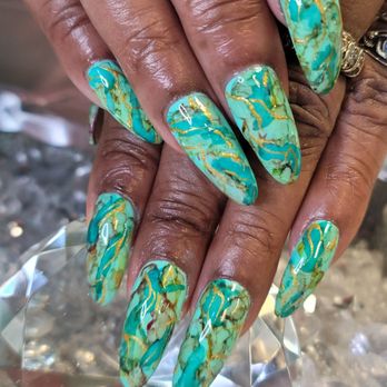 Infinite Nails Salon - Full set marble gel design - Nail Salons Near Me - Jacksonville, Florida