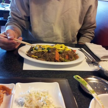 Koreana - Lovely japchae (sweet potato starch vermicelli, beef, mushrooms, vegetables, sauce, deliciousness). - Korean Near Me - Schaumburg, Illinois