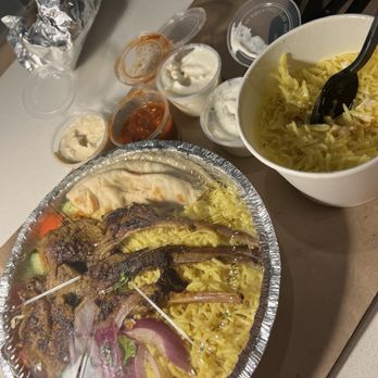 Moe's Mediterranean - Lamb chops and side of yellow rice - Kebab Near Me - San Luis Obispo, California Moe's Mediterranean - Lamb chops and side of yellow rice - Kebab Near Me - San Luis Obispo, California