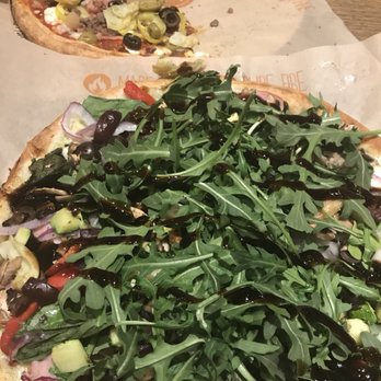 Blaze Pizza - My build your own compared to my husband's. Why I like it here! We can do our own thing! - Salad Near Me - Carmel, Indiana Blaze Pizza - My build your own compared to my husband's. Why I like it here! We can do our own thing! - Salad Near Me - Carmel, Indiana