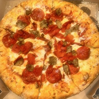 Domino's Pizza - Pepperoni & Sausage Med. Stuffed crust - Pizza Near Me - Huntington Beach, California Domino's Pizza - Pepperoni & Sausage Med. Stuffed crust - Pizza Near Me - Huntington Beach, California