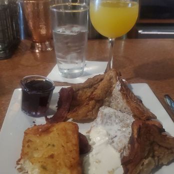 Biscottis - Creme Brule French Toast with white cheddar ranch hashbrowns - American Near Me - Jacksonville, Florida Biscottis - Creme Brule French Toast with white cheddar ranch hashbrowns - American Near Me - Jacksonville, Florida