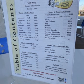 Table Of Contents - Menu - Desserts Near Me - Mesquite, Nevada
