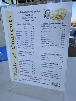 Menu photo 3 Table Of Contents Mesquite, NV