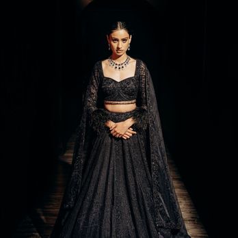 Well Groomed - Midnight Blue Reception Lehenga. - Women's Clothing Near Me - Surrey, British Columbia Well Groomed - Midnight Blue Reception Lehenga. - Women's Clothing Near Me - Surrey, British Columbia
