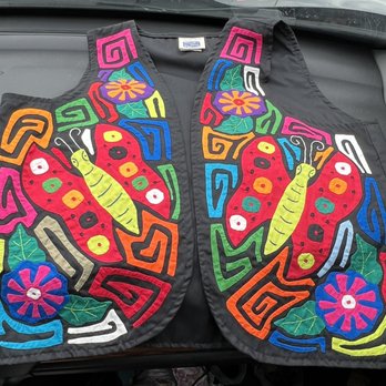 Booster Buddies - This is a legit hand appliquéd tourist mola vest from Panama. A score for $2. - Thrift Stores Near Me - Nederland, Texas