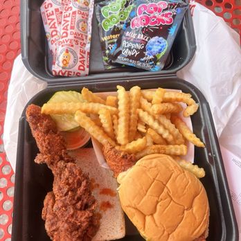 Dave's Hot Chicken - Dave's #3 1 Tender & 1 Slider w/ Fries - Chicken Shop Near Me - Orlando, Florida Dave's Hot Chicken - Dave's #3 1 Tender & 1 Slider w/ Fries - Chicken Shop Near Me - Orlando, Florida