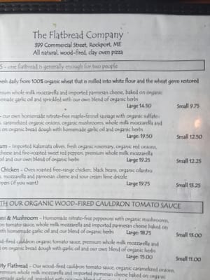 Menu photo 3 American Flatbread Rockport, ME