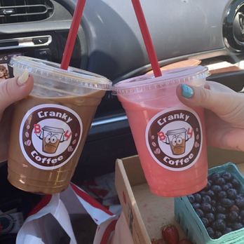 Cranky B4 Coffee - SF mocha with cinnamon brown sugar syrup + Strawberry Banana Smoothie - Coffee & Tea Near Me - Beaverton, Oregon