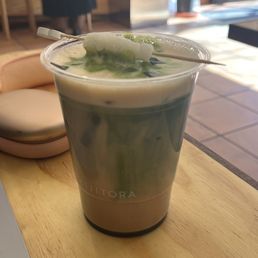 Seasonal sesame matcha with mochi on top! Seasonal sesame matcha with mochi on top!