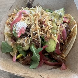 Korean steak taco 5 : Moist, flavorful & plentiful steak with perfectly proportioned and seasoned veggies. Korean steak taco 5 : Moist, flavorful & plentiful steak with perfectly proportioned and seasoned veggies.