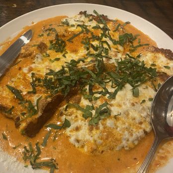 Brooklyn Roots Italian - Veal Parmigiana in spicy vodka - Italian Near Me - Brooklyn, New York Brooklyn Roots Italian - Veal Parmigiana in spicy vodka - Italian Near Me - Brooklyn, New York