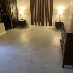 Peak Performance Construction - Master bedroom with new porcelain tiles.
