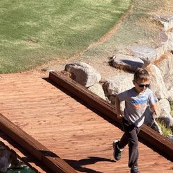 Sunridge Canyon Golf Club - Five-year-old on a small bridge below the patio