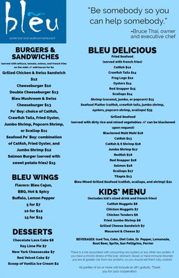 Menu photo 7 Bleu Oyster Bar and Seafood Spring, TX