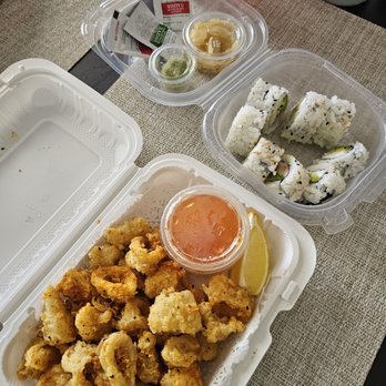 Sushi Mafia - Fried Calamari and California Cut Roll - Sushi Bars Near Me - Long Beach, California