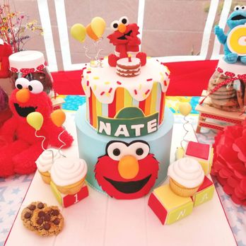 Baby Cakes Bakery - My son's Elmo themed two tiered birthday cake. - Desserts Near Me Baby Cakes Bakery - My son's Elmo themed two tiered birthday cake. - Desserts Near Me