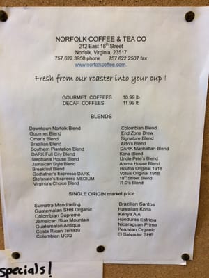 Menu photo 5 Norfolk Coffee & Tea Norfolk, VA Menu photo 5 Norfolk Coffee & Tea Norfolk, VA