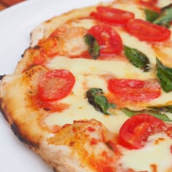 Pizzateca - Pomodoro pizza $24 baby Roma tomato, garlic, basil, fior de latte cheese