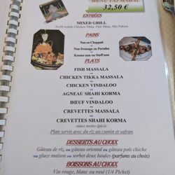 Le Taj Mahal - Menu taj mahal
