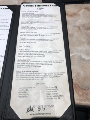 Menu photo 4 Green Timbers Pub Surrey, BC