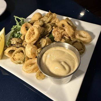 LURE - Calamari with jalapeño, too much jalapeño overall but good - Seafood Near Me - Sister Bay, Wisconsin