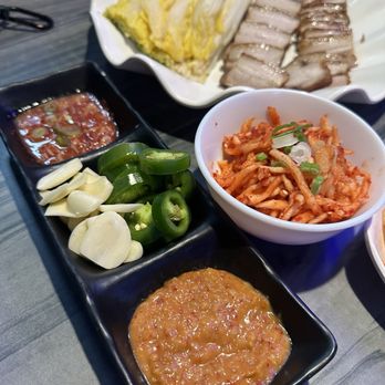 Thang Thang - Bossam and the sides it comes with. - Korean Near Me - San Diego, California Thang Thang - Bossam and the sides it comes with. - Korean Near Me - San Diego, California