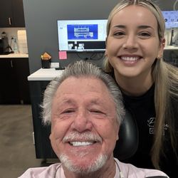 The Proper 32 - Anna, preparing me for my visit today! I'm recovering from an eye infection but can still smile.