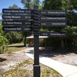 Helpful signage. I don't know why you'd drive to this park to got to them, but as an FYI, mileage to NYC and the mall are good to know..
