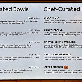 CAVA - Menu Board (2 of 3) - Mediterranean Near Me - Mission, Kansas