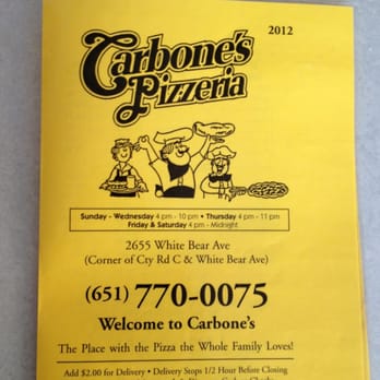 Carbone's Pizzeria - Menu - Pizza Near Me - Maplewood, Minnesota