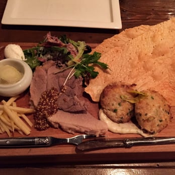 RGE RD - Tonight's kitchen board. Amazing fish cakes and the best ham I've ever tasted. - Canadian (New) Near Me - Edmonton, Alberta