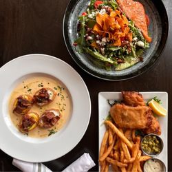 Emmett's Public House - Scotch Eggs, Salmon Goat Cheese Salad, and Fish and Chips!