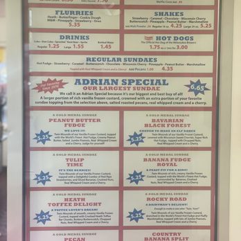 Adrian's Frozen Custard - Menu 2023 - Ice Cream & Frozen Yogurt Near Me - Burlington, Wisconsin Adrian's Frozen Custard - Menu 2023 - Ice Cream & Frozen Yogurt Near Me - Burlington, Wisconsin
