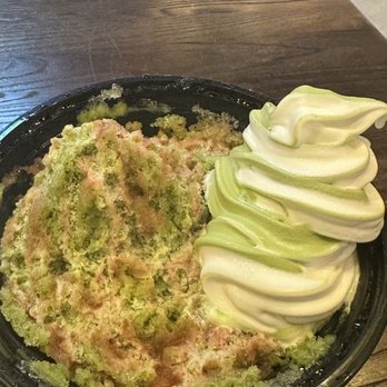 Ninja Matcha - Shaved ice with soft serve swirl - Coffee & Tea Near Me - Houston, Texas