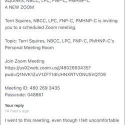 Terri Squires NBCC, LPC, FNP-C PMHNP-C, APRN-RX - Unanswered messages to Terri Squires, she never did answer me or try to do anything to make this right.