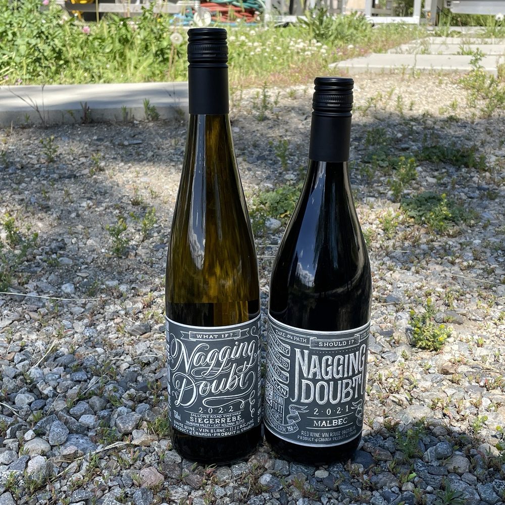Nagging Doubt Winery - 2022 Siegerrebe ($19.50) and 2021 Malbec ($32.00) - Wineries Near Me - Kelowna, British Columbia Nagging Doubt Winery - 2022 Siegerrebe ($19.50) and 2021 Malbec ($32.00) - Wineries Near Me - Kelowna, British Columbia