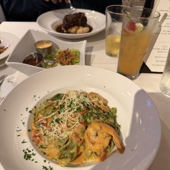 Tarpy's - Braised Short Rib and the Prawn Pasta with Crispy Calamari as a side. - New American Near Me - Monterey, California Tarpy's - Braised Short Rib and the Prawn Pasta with Crispy Calamari as a side. - New American Near Me - Monterey, California