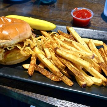 Sabi's - Bacon Barbecue Burger with kitchen made fries - American Near Me - Columbiana, Ohio Sabi's - Bacon Barbecue Burger with kitchen made fries - American Near Me - Columbiana, Ohio