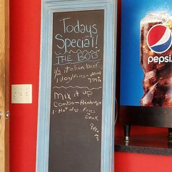 Interstate Dogs - a chalkboard and a pepsi sign - Hot Dogs Near Me - Kenosha, Wisconsin