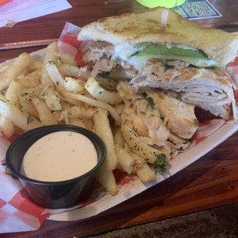 The Hills Pub - Turkey Melt with Garlic Parmesan Fries - Pubs Near Me - La Mesa, California