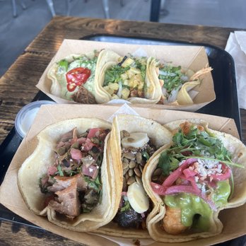 Taco Bamba Springfield - Top left to right: ricky bobby, Al Pastor Taco, Tinga Taco bottom left to right: Carnitas Taco, spicy 'shroom, coco loco shrimp - Tacos Near Me - Springfield, Virginia Taco Bamba Springfield - Top left to right: ricky bobby, Al Pastor Taco, Tinga Taco bottom left to right: Carnitas Taco, spicy 'shroom, coco loco shrimp - Tacos Near Me - Springfield, Virginia