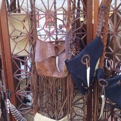 Leather Purses - Handmade leather bags in various colors.  For that smell alone..