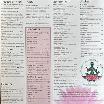 Lotus Cafe & Juice Bar - Menu - Vegetarian Near Me - Encinitas, California Lotus Cafe & Juice Bar - Menu - Vegetarian Near Me - Encinitas, California