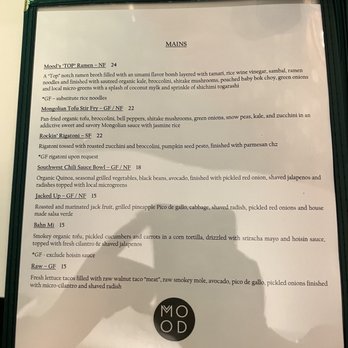 Mood - Menu - Vegan Near Me - Tequesta, Florida